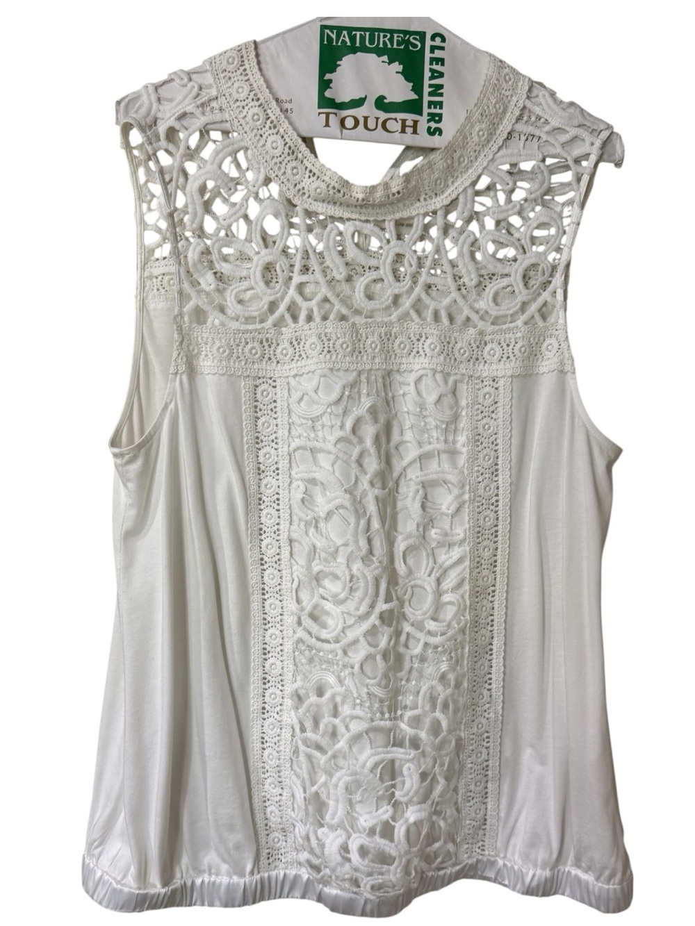 Anthropologie white Crochet Lace Sleeveless Blouse